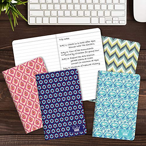 Elan Publishing Company Field Notebook/Journal - 5"x8" - Ikat Patterns - Lined Memo Book - Pack of 5