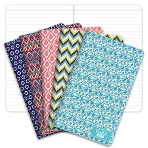 elan publishing company field notebook/journal - 5"x8" - ikat patterns - lined memo book - pack of 5