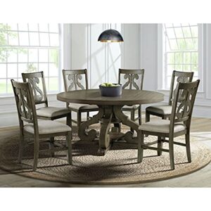 picket house furnishings stanford round 7pc dining set-table & six chairs