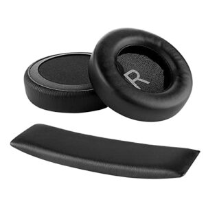 geekria earpad + headband compatible with akg k845bt, k845, k545, headphone replacement ear pad + headband pad/ear cushion + headband cushion repair parts suit (black)