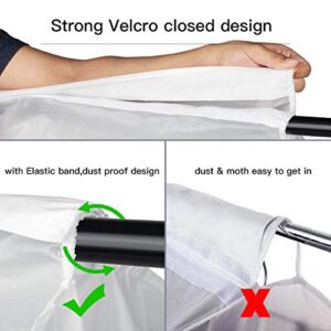 Zilink Hanging Clothes Bag Organizer 43 inch-2 Pack Large Garment Bags Suit Bag for Storage Hanging Clothes Cover for Suit Coats Dress Closet Storage