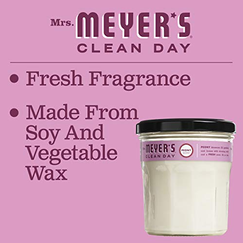 Mrs. Meyer's Soy Aromatherapy Candle, 35 Hour Burn Time, Made with Soy Wax and Essential Oils, Peony, 7.2 oz