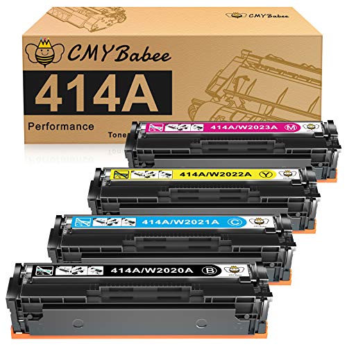 CMYBabee Compatible 414A Toner Cartridge 4 Pack Replacement for HP 414A 414X W2020A for Color Laserjet Pro MFP M479fdw M479fdn M454dw M454dn M479 Printer Ink W2021A W2022A W2023A W2020X W2021X W2022X