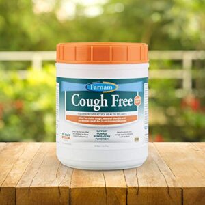 farnam cough free horse cough supplement pellets, provides respiratory support for horses with seasonal allergies or stable cough, 2.5 pounds, 70 day supply