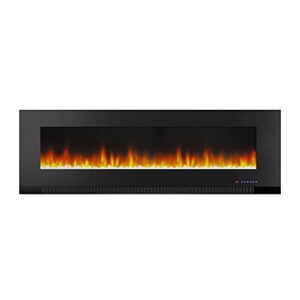 amazon basics wall-mounted recessed electric fireplace - 60-inch, black