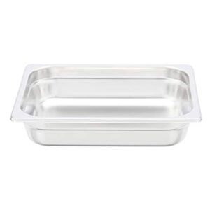 AmazonCommercial 1/2 Size x 2-1/2" Deep, Rectangular Anti-Jam Stainless Steel Steam Table/Hotel Pan, 22 Gauge, Pack of 2