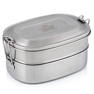 indian-tiffin stainless steel double layer rectangular lunchbox with divider