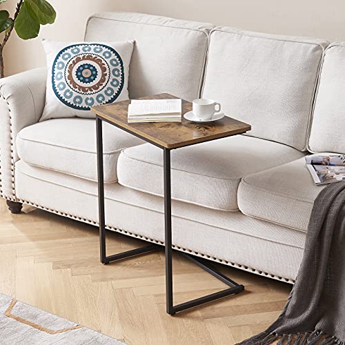 EKNITEY C Table End Table - 23.6" L* 13.9" W Small Side Table Industrial Snack Table for Sofa, Couch, Living Room, Bedroom and Small Spaces