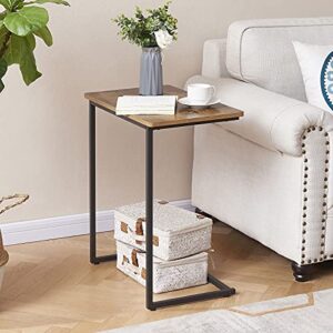 EKNITEY C Table End Table - 23.6" L* 13.9" W Small Side Table Industrial Snack Table for Sofa, Couch, Living Room, Bedroom and Small Spaces