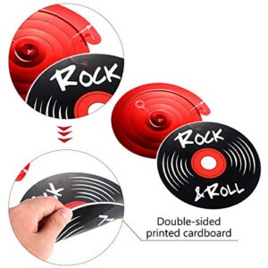 Blulu 30Ct Rock and Roll Theme Party Foil Swirl Decorations Rock Star Music Party Hanging Swirls Party Ceiling Decorations for 50's 60's Theme Party Decorations Event Supplies