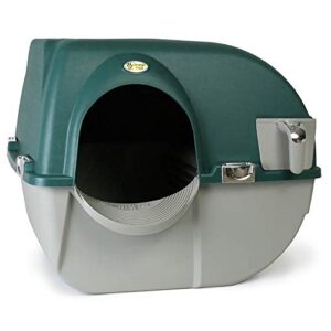 omega paw vmra20-1-pr premium roll 'n clean self cleaning litter box with integrated litter step and unique sifting grill, large, forest green