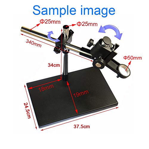 HAYEAR 34MP 2K HDMI USB Digital Video Microscope Set Electronic Camera Stereo Table Stand Can Go Up Down and Forward Movable 144 LED Light Lamp (180X C-Mount Lens)