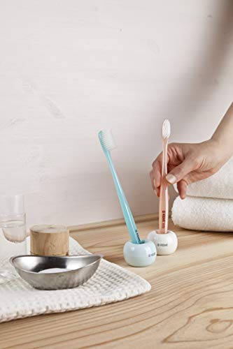 [KENT] CRYSTAL DUAL Regular Head Soft FIRM Action soft Toothbrush, Deep Cleaning for Sensitive Teeth & Gums for Adults - Easy Grip - Ergonomic Design (5 Rustic Color Variations)