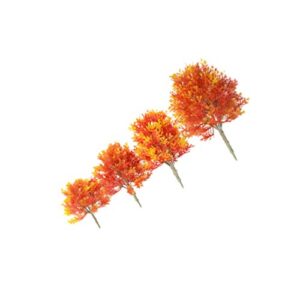 Exceart 4 Pcs Model Trees Fake Trees Autumn Maple Trees Plant Ornamentm for DIY Crafts Building Model Scenery Landscape Orange (19cm, 15cm, 13cm, 10cm Style)