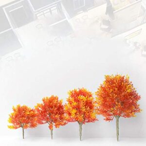 Exceart 4 Pcs Model Trees Fake Trees Autumn Maple Trees Plant Ornamentm for DIY Crafts Building Model Scenery Landscape Orange (19cm, 15cm, 13cm, 10cm Style)