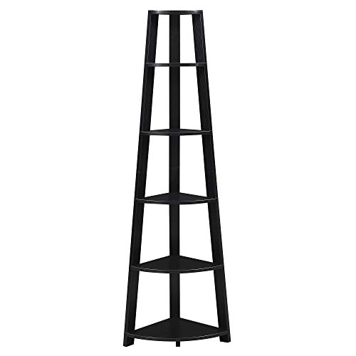 Convenience Concepts Newport 5 Tier Corner Bookcase, Black