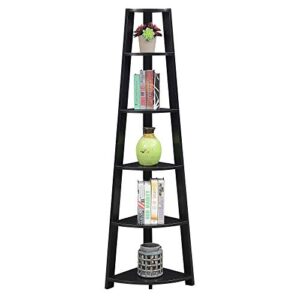 Convenience Concepts Newport 5 Tier Corner Bookcase, Black