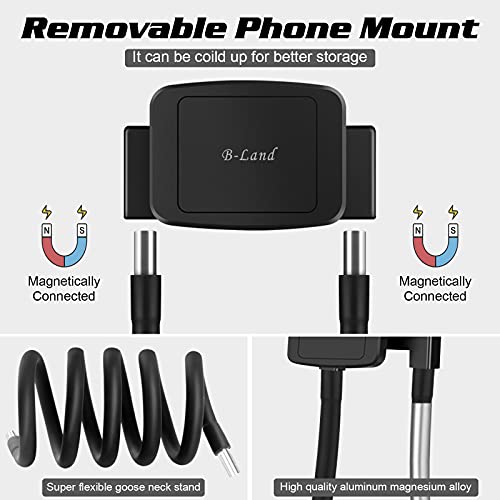 B-Land Magnetic Phone Holder, Gooseneck Bed Cell Phone Holders Universal Mobile Phone Stand Flexible Tablet Stand Holder Neck Phone Holder, Compatible of Phones & Tablets