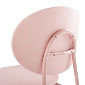 Modway Palette Modern Molded Plastic Accent Dining Chair in Pink - Set of 2 - Comes Fully Assembled