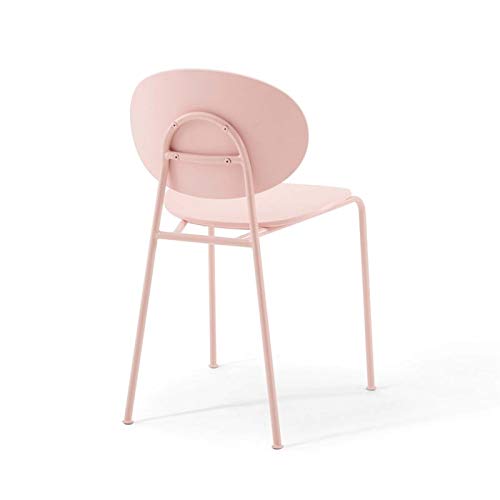 Modway Palette Modern Molded Plastic Accent Dining Chair in Pink - Set of 2 - Comes Fully Assembled
