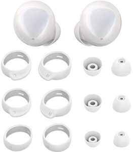 alxcd replacement eartips earhooks kit for galaxy buds headphone, s/m/l size included silicone earbud tips & hooks, fit for galaxy buds sm-r170 headphone 6+6 white