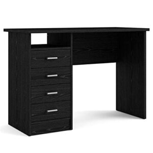 tvilum desk with 4 drawers, black woodgrain