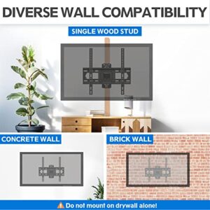 MOUNTUP TV Wall Mount, Single Stud TV Mount Swivel Tilt Full Motion for Most 26-55 Inch Flat Screen/Curved TVs, Universal Articulating Wall Mount TV Bracket with Max VESA 400x400mm, Holds up to 60lbs