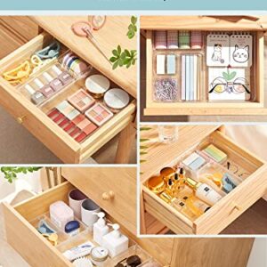 Kootek 21 Pcs Desk Drawer Organizer Set 4-Size Bathroom Drawer Tray Dividers Versatile Storage Bins Plastic Vanity Trays Organizers Divider Container for Dresser Makeup Kitchen Utensil Office