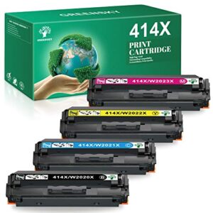 greensky compatible toner cartridge replacement for hp 414x w2020x w2021x w2022x 414a for color laserjet pro mfp m479fdw m479fdn m454dw m454dn m479 printer ink (black cyan yellow magenta)