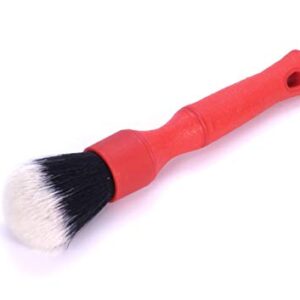 Detail Factory - TriGrip Ultra-Soft Detailing Brush Set - Comfortable Grip and Scratch-Free Cleaning for Exterior, Interior Panels, Emblems, Badges, Gauge Cluster, Infotainment Screen, Red