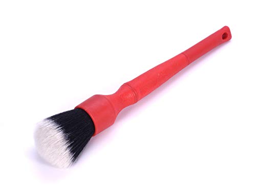 Detail Factory - TriGrip Ultra-Soft Detailing Brush Set - Comfortable Grip and Scratch-Free Cleaning for Exterior, Interior Panels, Emblems, Badges, Gauge Cluster, Infotainment Screen, Red