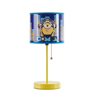 idea nuova minions stick table kids lamp with pull chain, themed printed decorative shade