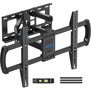 mountup tv wall mount, tv mount swivel and tilt full motion for most 42-82 inch flat curved tvs, wall mount tv bracket with articulating arm, holds up to 100lbs max vesa 600x400mm, fits 12" 16" studs