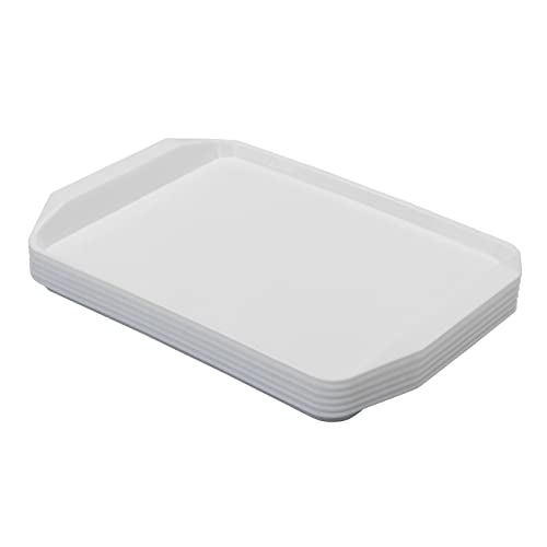 CadineUS 6-Pack Plastic Rectangular Serving Trays, Fast Food Serving Tray