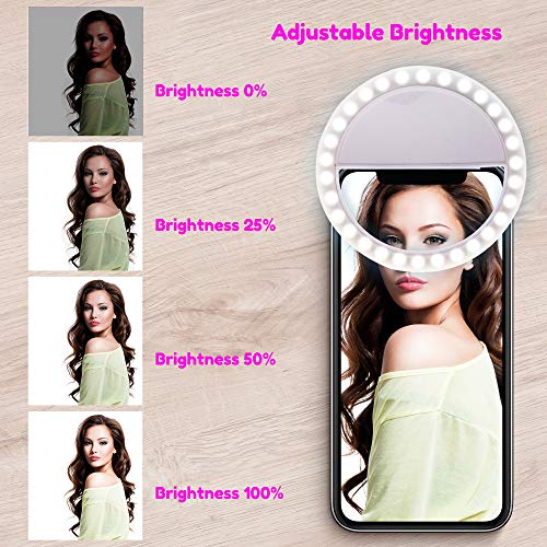 LED Selfie Ring Light Compatible with iPhone Android and Laptops