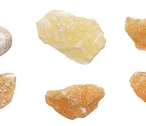 6PK Raw Calcite, Mineral Specimens - Approx. 1" - Geologist Selected & Hand Processed - Great for Science Classrooms - Class Pack - Eisco Labs