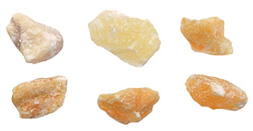 6PK Raw Calcite, Mineral Specimens - Approx. 1" - Geologist Selected & Hand Processed - Great for Science Classrooms - Class Pack - Eisco Labs