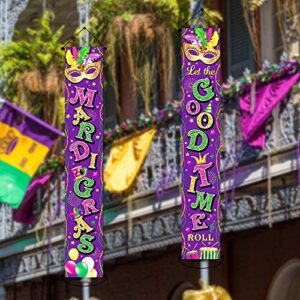 mardi gras banner new orleans party decorations mardi gras porch hanging purple welcome sign garland for home masquerade party outdoor indoor decor