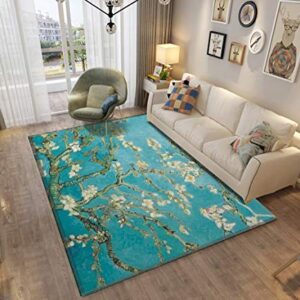 Vincent Van Gogh Almond Blossoms at Area Rugs Non-Slip Floor Mat Doormats Home Runner Rug Carpet for Bedroom Indoor Outdoor Kids Play Mat Nursery Throw Rugs Yoga Mat