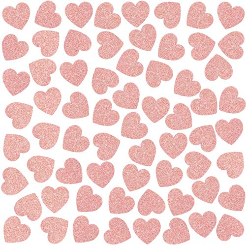 Rose Gold Heart Wedding Party Table Confetti Engagement Anniversary Valentines Day Just Married Birthday Party Sequins Sprinkles Confetti Decorations, 200pc