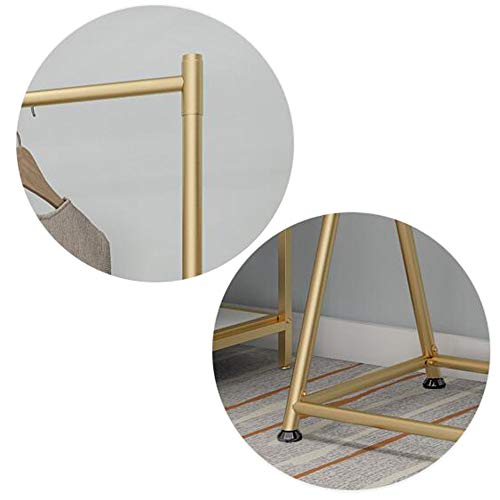 Floorstanding Simple Garment Rail,Iron Modern Clothes Rail,Multi-Functional Durable, Wear/Golden / 120×150×40cm