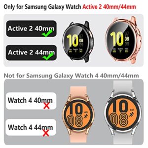 GEAK Compatible with Samsung Galaxy Active 2 Watch Case 40mm, 3 Pack Soft TPU Full Cover Screen Protector Case for Samsung Galaxy Active 2 Smartwatch 40mm Black/Clear/Rose Gold