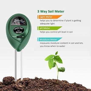 Toolazy Soil Test kit 3 in 1 Soil Moisture Light and pH Meter for Indoor or Outdoor Garden Care Perfect for Plants Fruits Flowers Vegetables Shrubs