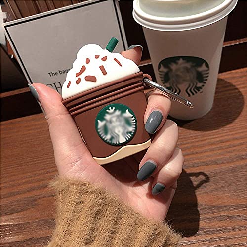 TXGOT 3D Cute Cartoon Airpods Cover Soft Silicone Rechargeable Headphone Cases,Shockproof Premium Protective Case with Keychain for Apple AirPods 1st/2nd Charging Case (Brown)