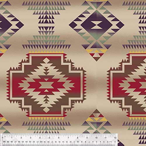 Native American Design Anti-Pill No-Sew Throw Fleece Fabric Kit (50x60)