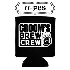 NeeNoNex Beer Me I'm Getting Married and Groom's Crew Crew Insulated Can Coolie Coolers (12, Beer Me + Brew Crew)