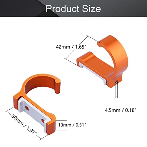 MroMax Wall Mounted Hook Robe Hooks Single Towel Hanger with Screws Aluminum Alloy Orange 2pcs