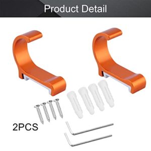 MroMax Wall Mounted Hook Robe Hooks Single Towel Hanger with Screws Aluminum Alloy Orange 2pcs