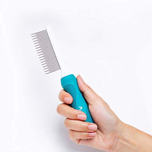 Pet Comb, Long and Short Teeth Comb for Dogs & Cats, Pet Hair Comb for Home Grooming Kit, Removes Knots, Mats and Tangles