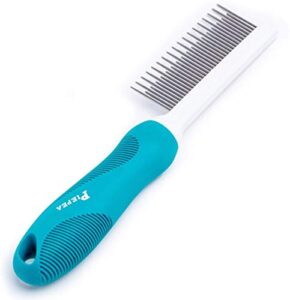 pet comb, long and short teeth comb for dogs & cats, pet hair comb for home grooming kit, removes knots, mats and tangles